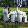 Estatua de Elefante de Mármol Imitación para Exteriores, Adornos para Paisaje de Jardín, Patio, Oficina de Ventas, Entrada Escénica, Escultura de Plástico Reforzado con Fibra de Vidrio