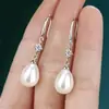 Joyas Transfronterizas Deseo Amazon Aliexpress Colgante Gota de Agua Pendientes de Perla Ovalada Pendientes de Novia Pendientes