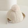 Chapéu de Bebê Chenjing Outono e Inverno Novo Chapéu de Boné com Letra Bordada Bola de Pelo Pelúcia Quente para Bebê Menino e Menina