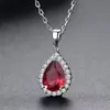 Collar con Colgante de Circonita en Forma de Lágrima para Mujer, Joyería Elegante y Sencilla de Cadena para Clavícula