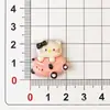 Nuevo gatito de dibujos animados montando a caballo accesorios de resina DIY clip para el pelo brillante material agujero zapatos accesorios para ropa