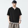 Solona Seda de Gelo Fresca Falsa Duas Peças Verão Masculina Manga Curta Camiseta Americana Solta 2025 Nova Tamanho Grande Roupas Masculinas