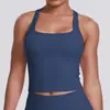 Nuevo Top sin Mangas Transfronterizo de Color Sólido con Espalda Cruzada Cepillada para Mujer, Ajustado, de Secado Rápido, para Deporte, Correr, Fitness, Ropa de Yoga