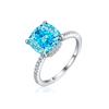 Anillo de plata de ley 925 de 5 quilates con forma de gota y corte de flor de hielo en llamas, con un sentido avanzado, de 10 x 10, con diamantes de alto carbono en color cuadrado grueso.