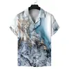 2026 Verano Nuevo Estilo de Comercio Exterior Camisa Casual de Manga Corta con Estampado 3D para Hombre Estilo Hawaiano Camisa de Cuello Cubano para Hombre