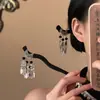 "Ondas de Luz bajo la Luna" Nuevo Pasador para el Cabello con Borla en Forma de Media Luna Retro Estilo Chino, Accesorio para el Cabello Estilo Antiguo, Pasador de Madera para Mujer