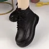 2026 Invierno Nuevas Botas de Nieve para Mujer con Superficie Suave, Suela Gruesa, Acolchado de Terciopelo Grueso, Calientes, con Cordones, Botines Cortos, Botas Martin, Zapatos Individuales