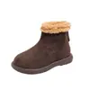 Botas de Nieve para Niñas 2026 Color Camel con Felpa Gruesa Cálidas Suela Gruesa Antideslizantes Invierno Casual Versátiles Cómodas Botas para Niños