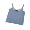 Camisola de Encaje con Lazo para Mujer Ropa Interior Verano 2025 Nuevo Sexy Color Contrastante Ajustado Top Básico
