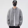 Cardigan Suéter Novo Outono/Inverno 2025 Estilo Casual Retrô Americano Preguiçoso Tricot Decote V Masculino Cor Sólida Roupa Exterior
