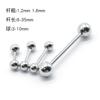 Jóias de Body Piercing Prontas para Uso Transfronteiriças Aço Inoxidável Studs de Língua Bola Dupla com Studs de Lábio de Aço Titânio Retos Studs de Mamilo Brincos