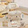 Taburete Bajo con Polea Rueda Universal Taburete Pequeño Silla con Respaldo Perezoso Hogar con Bebé Taburete Redondo Silencioso con Ruedas Silla de Aprendizaje