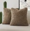 Estilo nórdico ins cojín de almohada de color sólido sala de estar sofá funda de almohada de terciopelo Teddy ventanal funda de almohada de mesita de noche venta al por mayor