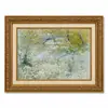 Pintura al Óleo Estilo Jardín de Olivos Campo de Van Gogh con Marco Dorado Vintage Sala de Estar Entrada Arte de Pared con Marco Pintura Decorativa Decoración de Pared para Casa de Huéspedes