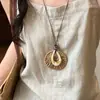 Collar colgante bohemio vintage de ratán para mujer, nueva cadena para la clavícula de diseño nicho estilo chino, accesorio largo versátil
