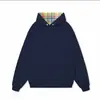 Sudadera con Capucha de Algodón de Alta Calidad de 320g con Bloques de Color a Cuadros para Hombres y Mujeres, Suéter de Manga Larga para Jóvenes con Bolsillos, Se Pueden Imprimir Gráficos