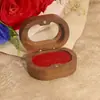 Ventana Ovalada Grande Acrílico Madera Maciza Nogal Pendientes Joyería Anillo Caja Joyería Propuesta Anillo de Diamante Par de Anillos Caja de Madera