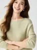 Nueva colección de otoño e invierno: suéter de cachemira pura para mujer, de un solo hombro, corte holgado, top sencillo y cálido