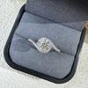 Micro-incrustado completo diamante botão braço saco redondo incrustado 6mm redonda 80 pontos Diamond S925 sterling prata anel moda feminina no estilo