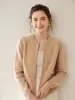 Outono e inverno novo gola redonda cashmere cardigan feminino cor sólida solto fino jaqueta zíper suéter estilo ocidental top