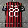 Jersey Retro del Milan 06-07 Versión Final Champions League Ac Inzaghi Shevchenko No. Uniforme de Fútbol Kaka 22 K
