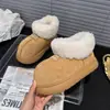 2024 Sapatos Mao Mao Espessos Resistentes ao Frio Botas de Neve Solado Grosso Pelo Quente Peça Única com Forro de Lã Cano Curto Moda Versátil para Sair