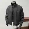 Nueva Chaqueta de Piloto Coach para Hombre de Otoño con Pliegues, Triple Protección, Cuello Alto, Tallas Grandes, Color Sólido, Abrigo Versátil
