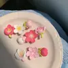 Grampo de Cabelo Rosa Tulipa Flor de Pessegueiro Verão Ins ~ Coração de Menina Doce Flor de Cerejeira Fresca Presilha Lateral Penteado Acessório de Cabelo