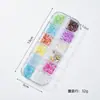 Joyería para uñas cuentas de burbuja rejilla de 12 tamaño semicírculo mixto aurora cuentas de pez humano color caramelo fondo plano cuentas de vidrio mágico