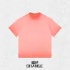 Camiseta Vintage Lavada Gradiente Duas Cores Pesada 260g Camiseta de Verão Estilo Americano Camiseta de Casal Tendência Manga Curta Masculina