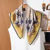 Pañuelo Cuadrado de Doble Cara Bicolor con Patrón de Espiga 65 para Mujer, Estilo Retro Francés Sencillo, Accesorio Elegante, Pequeño Pañuelo de Cuello de Moda