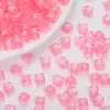 Contas Acrílicas 6mm Fundo Colorido Letra Branca Material para DIY Miçangas Artesanais Contas Educacionais para Crianças Contas Soltas para Enfiamento