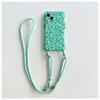Funda para teléfono móvil con cordón cruzado verde menta floral Apple 16 para iPhone15promax Resistente a caídas 14 Funda blanda 13