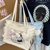 Bolso Tote Cruzado para Mujer, Bolso Simple Ligero Estilo Japonés, Bolso de Hombro Transparente Versátil de Gran Capacidad para la Clase