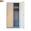Armario de Acero con Impresión de Transferencia de Madera y Puertas Dobles, Armario Colgante para Ropa de Almacenamiento para Dormitorio de Empleados, Armario de Cuatro Puertas para Estudiantes, Armario de Almacenamiento para Dormitorio