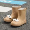 Botas de lluvia de media pantorrilla para mujer, lindas y a la moda, botas de lluvia de pantorrilla baja con dibujos animados, botas de agua de media pantorrilla para adulto, zapatos cálidos e impermeables para las cuatro estaciones