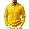 Otoño Invierno 2026 Nuevo Suéter Casual de Punto con Cuello de Solapa para Hombre Costillado Talla Grande Moderno Cálido Capa Base