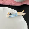 Grampos de Alongamento de Gato Fofo com Bico de Pato Franja de Coração Doce Menina Novo Acessório de Cabeça Versátil Cartoon Japonês e Coreano para Mulheres