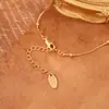 Nuevo Collar Simple Estilo Chino de Calabaza con Circonita para Mujer, Lujo Ligero, Moda de Alta Gama, Cadena para Clavícula Gruesa de Color Dorado Real que Conserva el Color