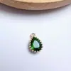 Accesorios de colgante de gota de agua con incrustaciones de circonita de alto color, chapados en cobre, para collar, pulsera, accesorios de ropa, materiales hechos a mano