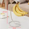 Colgador de plátanos para almacenamiento en mesa de comedor, gancho de acero inoxidable, bandeja de frutas para mesa de centro de sala de estar, colgador decorativo de uvas creativo de lujo ligero