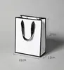 Bolsas de Regalo de Cartón Blanco Engrosado con Patrón de Corazones Negros y Rosas Bolsas con Asa para Empaque, Suministro al por Mayor