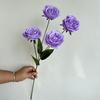 4 cabeças Happy Rose Austin Wedding Auditorium Flower Row Estrada Lead Flower Art Soft Fake Flower Hotel Home Mesa Flor Comércio Exterior