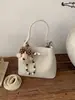 Bolso de Mano Elegante de Comercio Exterior de Gama Alta con Patrón de Lichi, Bolso Versátil de Hombro y Cruzado, Bolso tipo Cubo