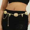 Corrente de Cintura Retro de Metal Cabeça de Touro Europeia e Americana para Mulheres, Decoração Personalizada com Padrão Totêmico, Acessório Versátil, Cinto Corrente Corporal