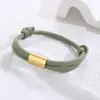 Europa y Estados Unidos transfronterizos nuevo cordón de cuerda para paraguas tejido a mano pulsera de acero inoxidable joyería para hombres y mujeres cuerda de mano venta al por mayor soporte para grabado