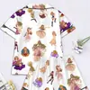 Conjunto de Pijama Cardigan de Seda Leite Cruzado Europeu e Americano para Mulheres, Shorts de Manga Curta, Conjunto Casual Respirável para Casa, Atacado de Fabricante