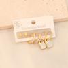 [Ice Meng] 3 pares de aretes de acero inoxidable con diamantes de amor, aretes de mariposa, joyería europea y americana para E546