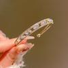 Pulsera Brazalete de Oro Real de 14K Galvanizado Ajustable Hueco de Diamante Triángulo Nicho Versátil Simple con Diamantes
