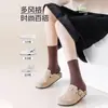 Calcetines Lisos Sin Costuras para Mujer, Calcetines Holgados de Canalé Primavera y Verano, Resistentes al Olor, Absorbentes de Sudor, Hasta la Mitad de la Pantorrilla, Estilo Coreano, Calcetines Casuales de Moda para Mujer